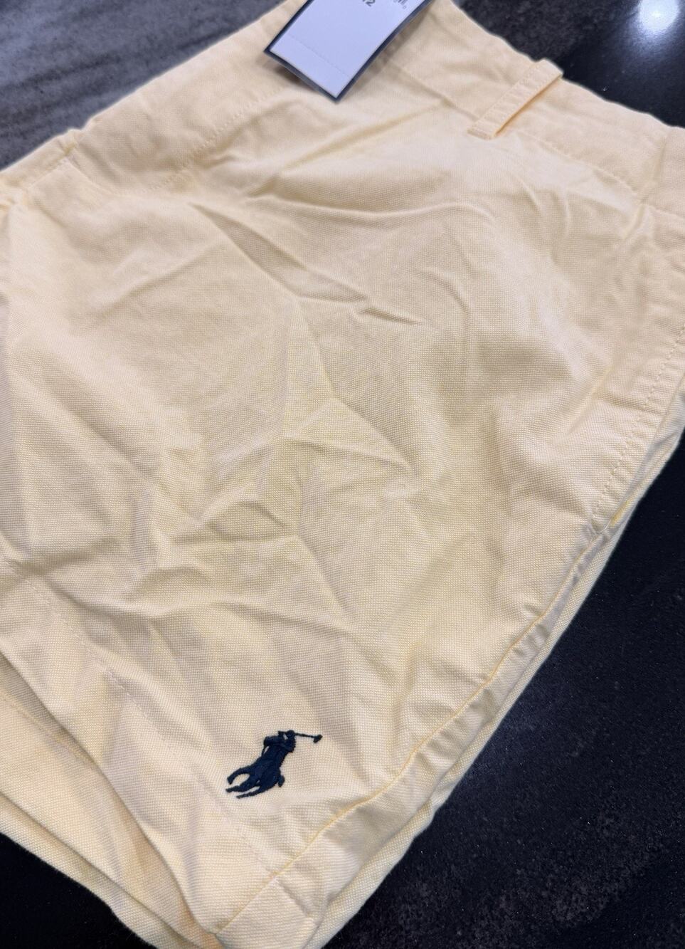 NWT Polo Ralph Lauren Yellow Chino Shorts Women’s Size 12 Big Pony Cotton
